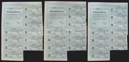 1926. "Nemzeti Hitelintézet Részvénytársaság" részvénye 10P-ről, (3x) egymás utáni sorszám...