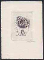 Gál Ferenc (-1981): Újévi üdvözlet, rézkarc-papír, ceruzával jelzett, 11x15,5 cm