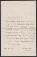 1918 Prohászka Ottokár székesfehérvári püspök autográf levele