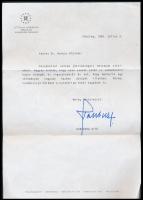 1994 Habsburg Ottó saját kezű aláírása levélen / Signature of Otto Habsburg