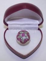 Női ezüst (Ag) gyűrű Swarovski virággal 12,74gr