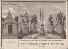 Szabadság tér irredenta szobornégyes, francia nyelvű irredenta lap (EK)