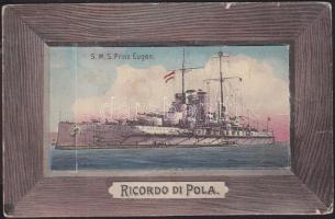 SMS Prinz Eugen leporellocard (with other warships)