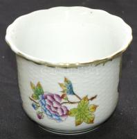 Viktória-mintás kézzel festett jelzett Herendi porcelán kaspó / Handpainted Herendi chinaware pot 7,5x10cm
