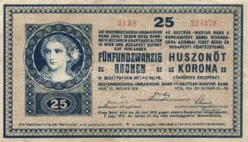 1918. 25K "3138"-as sorozatszámmal, hullámos hátlappal! T:II-/III