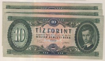 1969. 10Ft (4x) páronként egymás utáni sorszámmal T:I,(egyik I-)