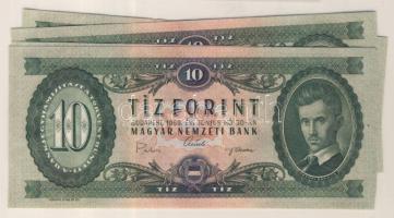 1969. 10Ft (4x) egymás utáni sorszámmal T:I
