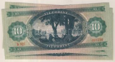 1969. 10Ft (4x) egymás utáni sorszámmal T:I