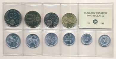 1986. 2f-20Ft 10db klf érmés forgalmi sor fóliatokban T:1