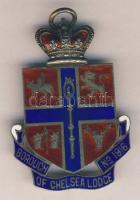 Nagy Britannia/Chelsea 1932. Szabadkőműves zománcozott Ag kitüntetés T:1-  Great Britain 1932. "Borough of Chelsea Lodge" enamelled Ag award C:AU