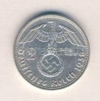 Német 3. Birodalom 1938D 2M Ag "Hindenburg" T:2 German Third Reich 1938D 2 Marks Ag "Hindenburg" C:XF
