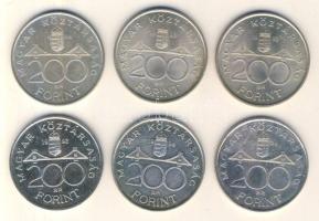 1992-94. 200Ft Ag "MNB" és "Deák" (6x) :T2,2-