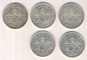 1992. 200Ft Ag "MNB" (5x) T:2