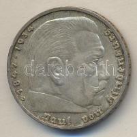 Német 3. Birodalom 1935D 5M Ag "Hindenburg" T:2-
German Third Reich 1935D 5 Mark Ag "...