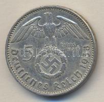 Német 3. Birodalom 1938A 5M Ag "Hindenburg" T:2- German Third Reich 1938A 5 Marks Ag "Hindenburg" C:VF