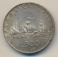 Olaszország 1958R. 500L Ag "Kolumbusz hajója" T:2-/2 Italy 1958R 500 Lire Ag "Columbus´ships" C:VF/XF