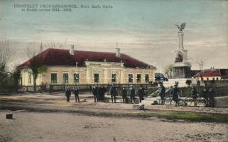 Vágfarkasd Catholic school, military monument