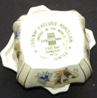 Kézzel festett sorszámozott jelzett Zsolnay bonbonier / Handpainted numbered Zsolnay chinaware bonbo...