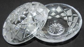 Dekoratív metszett üveg bonbonier d:12cm