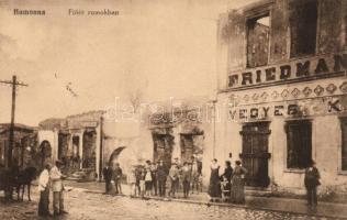 Homonna main square, war damaged