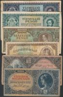 1945-46. 100db-ból álló inflációs pengő tétel T:II,II-,III,III-