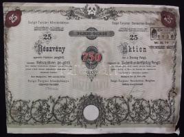 1936. Salgó-Tarjáni Kőszénbánya Részvény-Társulat részvénye 750P-ről szelvényekkel