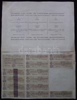 Budapest 1926. Magyar Kender,-Len-és Jutaipar Részvénytársaság részvénye 40P-ről szelvényekkel