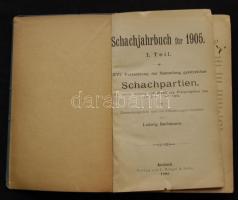 1905 Sakkévkönyv folyóévre német nyelven osztrák-magyar versenyzők névsorával, kiadói dombornyomott ...