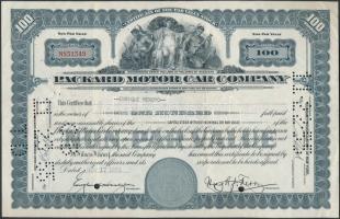 USA 1953. "Packard Motor Car Company" részvényelismervény 100 részvényről  USA 1953. "Packard Motor Car Company" certificate of non-par value stock 100 shares