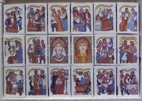 Orosz népviseletek 15 doboz gyufát tartalmazó gyűjtődoboz / Russian folklore