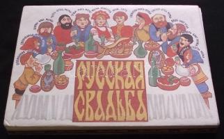 Orosz népviseletek 15 doboz gyufát tartalmazó gyűjtődoboz / Russian folklore