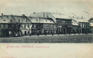 1899 Szászsebes with the shop of Josef Baumann