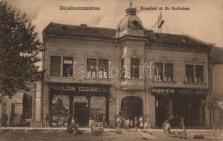 Dicsőszentmárton Erzsébet house, the shops of Löb Izsák, Rózenberg Náttán and Kovács János