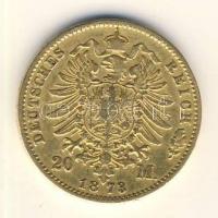 Német Államok / Poroszország 1873B 20M Au "I. Vilmos" Hannover T:2- ph. German States / Prussia 1873B 20 Mark Au "Wilhelm I" Hannover C:VF edge error