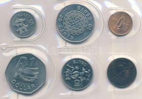 Salamon szigetek 1977-1989. 1c, 2c, 5c, 10c, 20c, 1$ szettben T:1,2 Solomon Islands 1977-1989. 1 cent, 2 cent, 5 cent, 10 cent, 20 cent, 1 Dollar in set C:Unc,XF