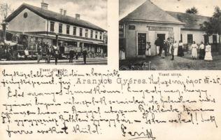 Aranyosgyéres railway station and the shop of Zsigmond Veress