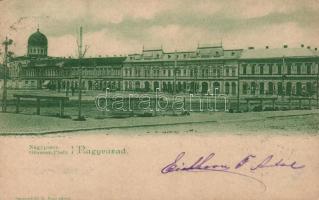 Nagyvárad market place with synagogue