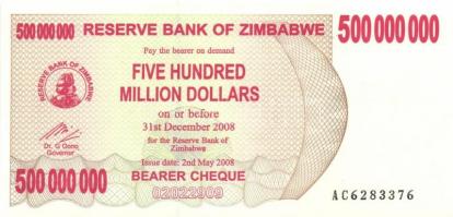 Zimbabwe 2007. 100$ (2x) + 2008. 500.000.000$ (6x) egymáshoz közeli sorszámokkal T:I
Zimbabwe 2007. ...