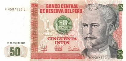 Peru 1981. 1000S + 1987. 50I (3x) + 100I (3x) + 500I T:I,I-
Peru 198. 1000 Soles de Oro + 1987. 50 I...