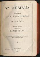 1914 Szent Biblia, Brit és Külföldi Biblia-Társulat kiadása, Bp., aranyozott lapszélekkel és kiadói műbőr kötésben, szép állapotban