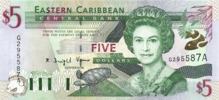 Kelet-Karibi Államok/Antigua 1993. (DN) 5$ "G" T:I East Caribbean States/Antigua 1993 (ND) 5 Dollars "G" C:Unc
