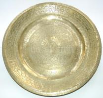 Nagyméretű vésett réz tál d:37cm