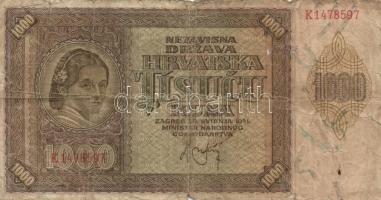 Horvátország 1941. 10K + 500K + 1000K + 1943. 5000K T:III,III-
Croatia 1941. 10 Kuna + 500 Kuna + 10...