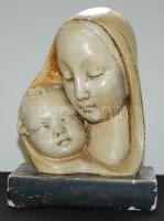 Szűz Mária és a kis Jézus szobor gipszből talapzaton 21cm magas