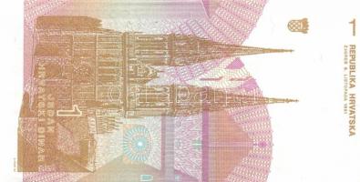 Horvátország 1991-93. 1D (2x) + 5D (2x) + 10D (2x) + 25D (2x) + 100D (2x) + 100.000D (2x) + 5K (2x) ...