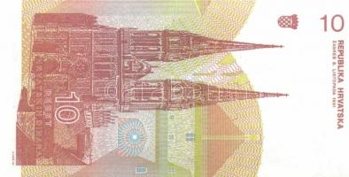 Horvátország 1991-93. 1D (2x) + 5D (2x) + 10D (2x) + 25D (2x) + 100D (2x) + 100.000D (2x) + 5K (2x) ...