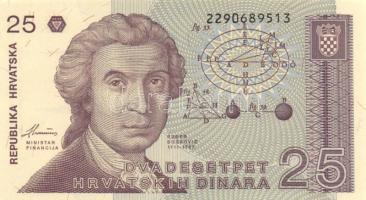 Horvátország 1991-93. 1D (2x) + 5D (2x) + 10D (2x) + 25D (2x) + 100D (2x) + 100.000D (2x) + 5K (2x) ...