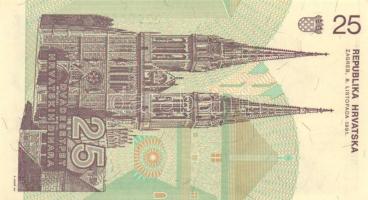 Horvátország 1991-93. 1D (2x) + 5D (2x) + 10D (2x) + 25D (2x) + 100D (2x) + 100.000D (2x) + 5K (2x) ...