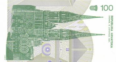 Horvátország 1991-93. 1D (2x) + 5D (2x) + 10D (2x) + 25D (2x) + 100D (2x) + 100.000D (2x) + 5K (2x) ...