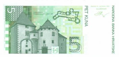 Horvátország 1991-93. 1D (2x) + 5D (2x) + 10D (2x) + 25D (2x) + 100D (2x) + 100.000D (2x) + 5K (2x) ...